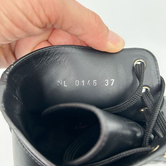 Louis Vuitton LV Wonderland Ranger Black Leather Combat Ankle Boots Size 37, 7 - Picture 10 of 14